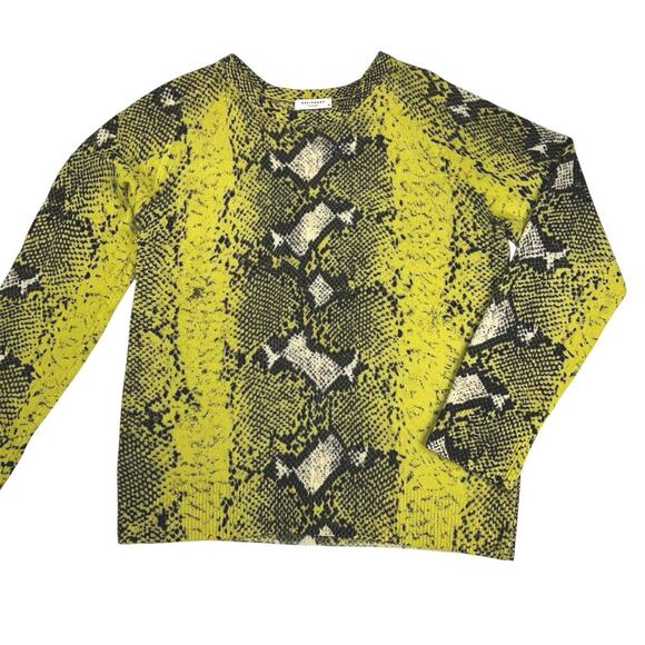 Equipment Femme Cashmere Sloane Diamondback Python Sweater Blazing Yellow Size M - Picture 3 of 13